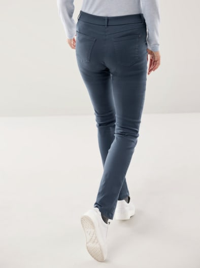Thermo-Extraglatt Baumwollhose Jeansblau