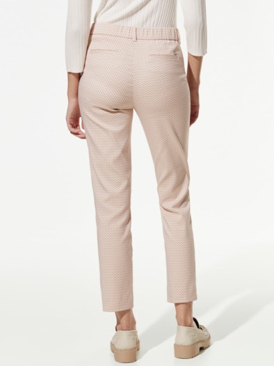 7/8-Jacquardhose Minimal Creme