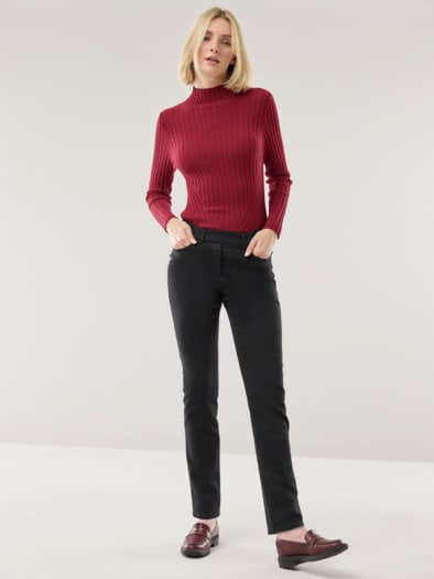 Thermo-Extraglatt Baumwollhose Schwarz
