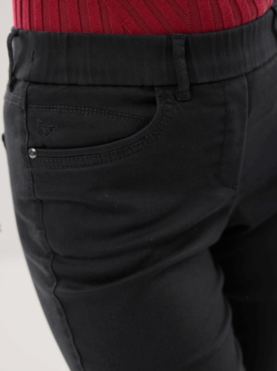 Thermo-Extraglatt Baumwollhose Schwarz