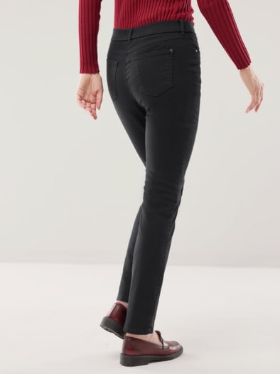 Thermo-Extraglatt Baumwollhose Schwarz