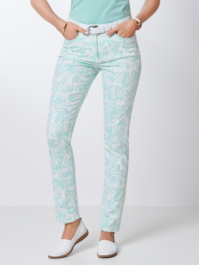 Powerstretch-Jeans Palmenprint Powerstretch-Jeans Palmenprint