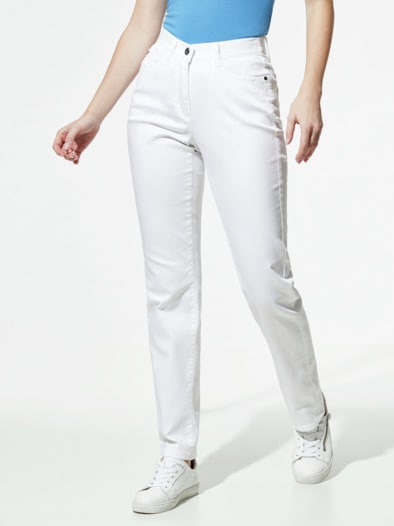 Yoga-Jeans Ultrastretch Feminine F. Weiß
