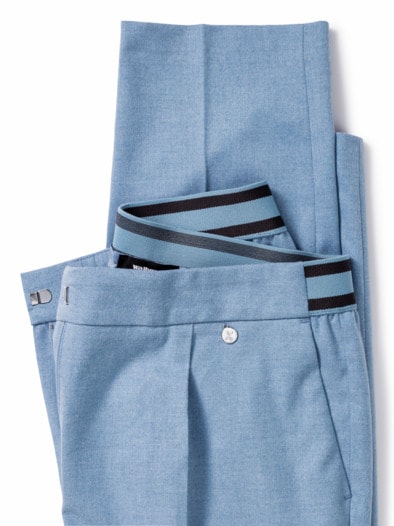 Flanell-Bundfaltenhose Eisblau