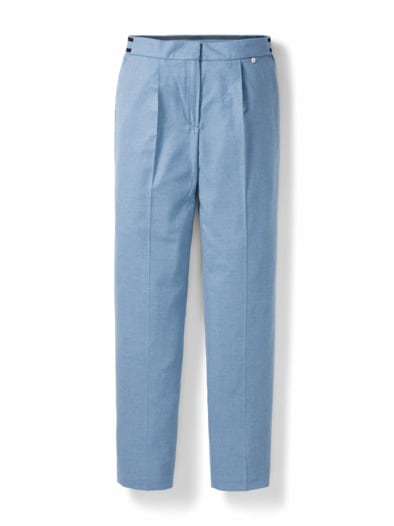 Flanell-Bundfaltenhose Eisblau