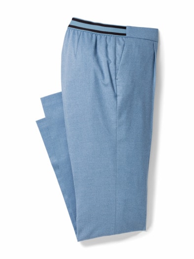 Flanell-Bundfaltenhose Eisblau