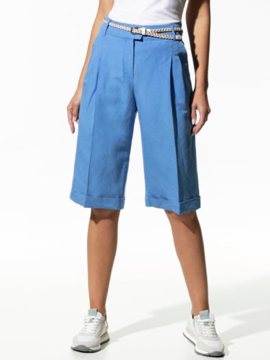 Leinenmix Bermudas Persischblau