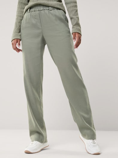 Softleinenmix-Hose Marlene Khaki