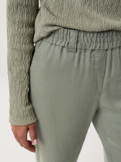 Softleinenmix-Hose Marlene Khaki