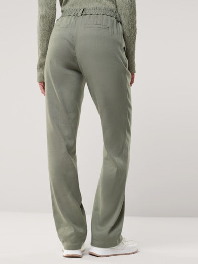 Softleinenmix-Hose Marlene Khaki