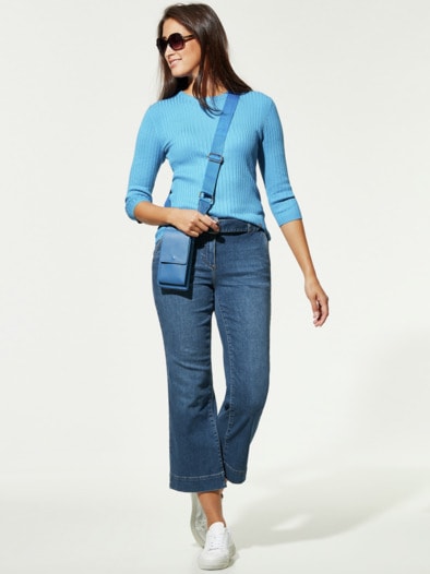 Culotte Chino-Jeans Blue Stoned