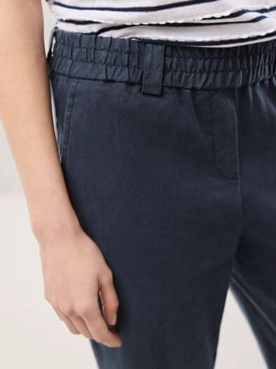 Softleinenmix-Hose Marlene Nachtblau
