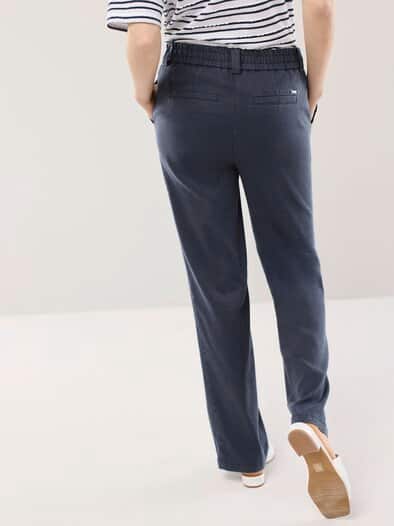 Softleinenmix-Hose Marlene Nachtblau
