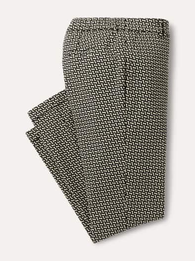 Kombi Jacquardhose Schwarz/Safaribeige