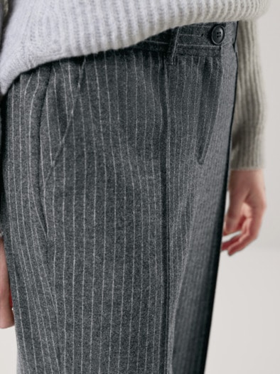 Premium Marlenehose Nadelstreifen Anthrazit