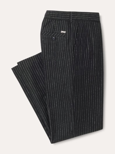 Premium Marlenehose Nadelstreifen Schwarz
