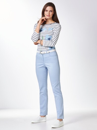Extraglatt Baumwollhose  Slim Fit Eisblau