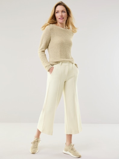 Strukturjersey Culotte Creme