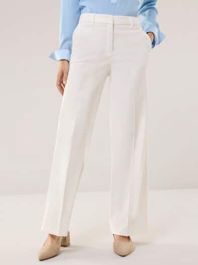 Marlenehose mit Struktur Creme