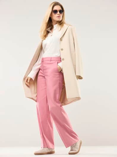 Marlenehose mit Struktur Rosenholz