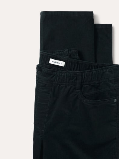 Schlupf Cordhose Schwarz