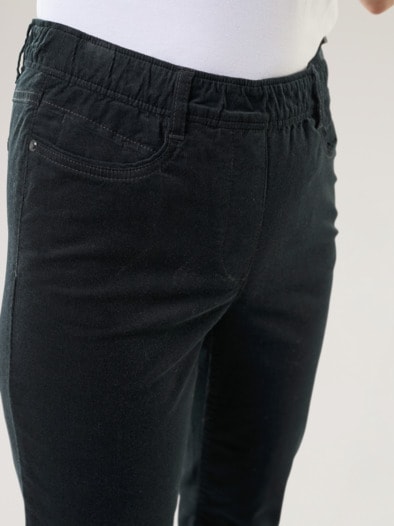 Schlupf Cordhose Schwarz