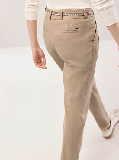 Bundfaltenhose aus Leinenmix Sand