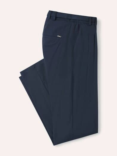 Bundfaltenhose aus Baumwollmix Nachtblau