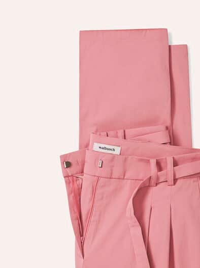 Bundfaltenhose aus Baumwollmix Rosenholz