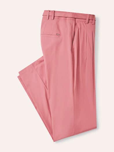 Bundfaltenhose aus Baumwollmix Rosenholz