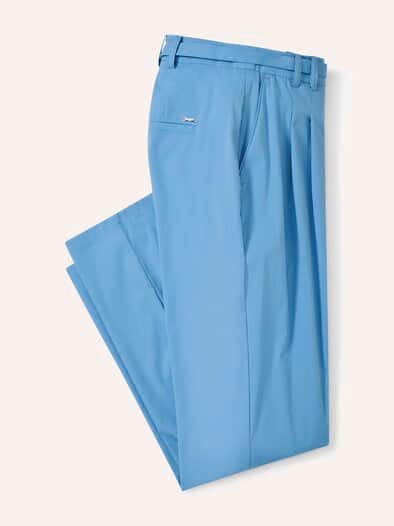 Bundfaltenhose aus Baumwollmix Jeansblau
