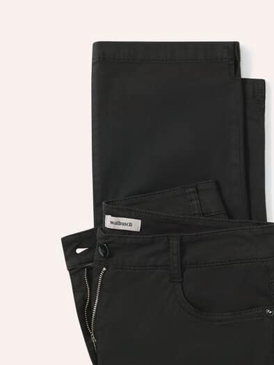 Capri aus Baumwollmix Schwarz