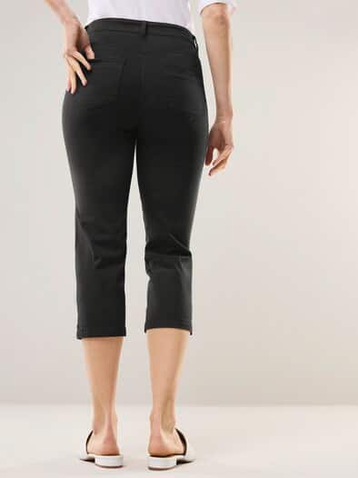 Capri aus Baumwollmix Schwarz