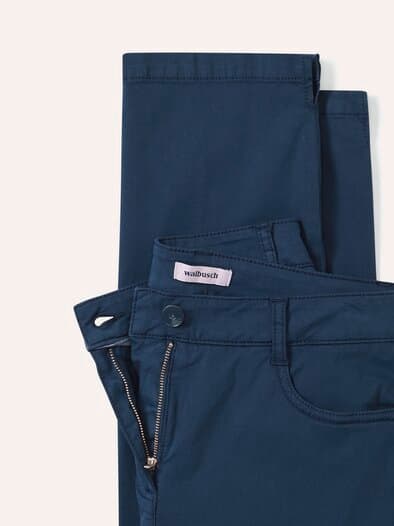 Capri aus Baumwollmix Marine