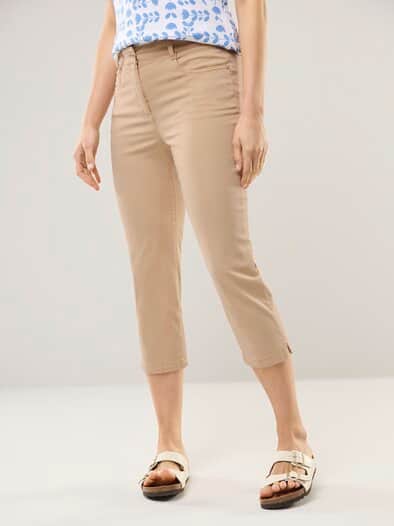 Capri aus Baumwollmix Sand