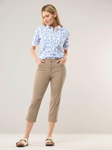 Capri aus Baumwollmix Sand