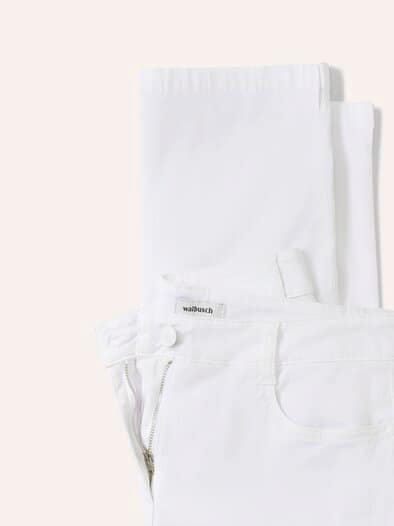 Capri aus Baumwollmix Weiß