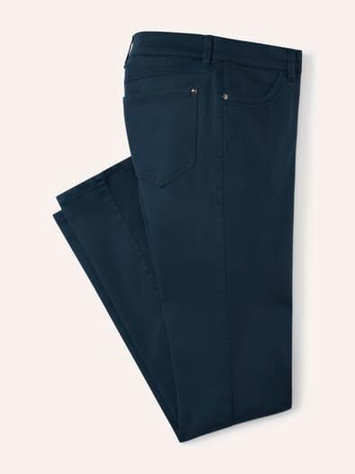 Extraglatt Baumwollhose Nachtblau