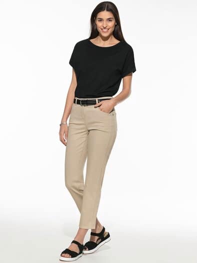 7/8-Baumwollhose Figurwunder FF Safaribeige