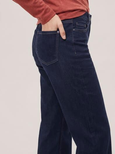 5 Pocket Jeans mit weitem Bein Rinsed