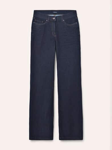 5 Pocket Jeans mit weitem Bein Rinsed