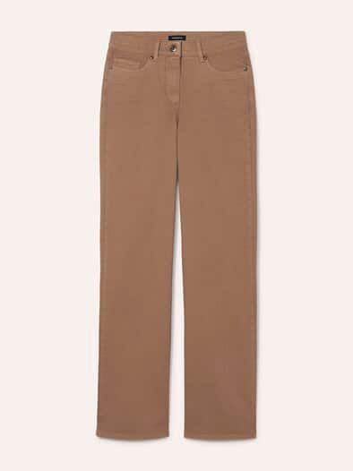 5 Pocket Jeans mit weitem Bein Praline