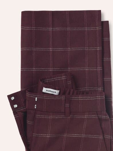 Marlene Hose aus Premium Flanell Karo Merlot