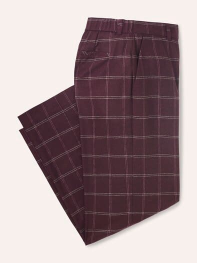 Marlene Hose aus Premium Flanell Karo Merlot