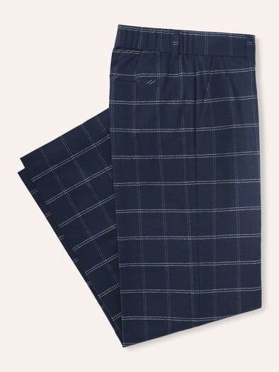 Marlene Hose aus Premium Flanell Karo Nachtblau