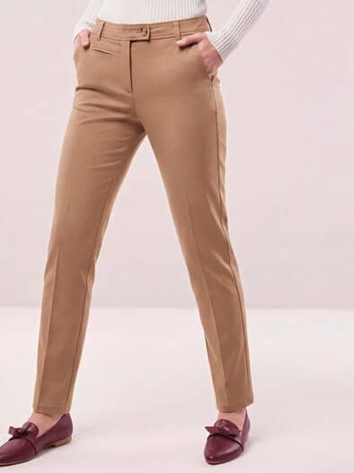 Extraglatt Baumwollchino Praline