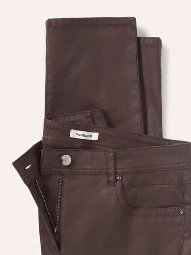 Five Pocket Hose Lederoptik Kaffee
