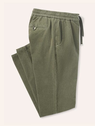 Jogpant aus weichem Cord Oliv