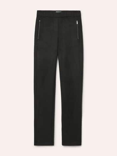 Suede Hose aus elastischem Material Schwarz