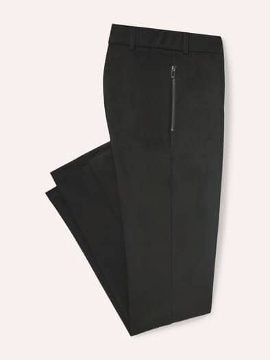 Suede Hose aus elastischem Material Schwarz